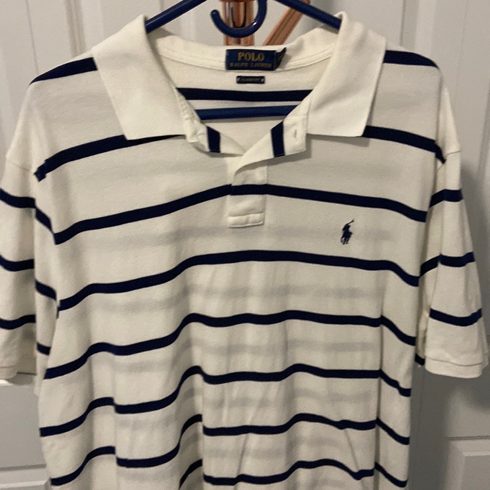 XXL blue stripe white Ralph Lauren polo